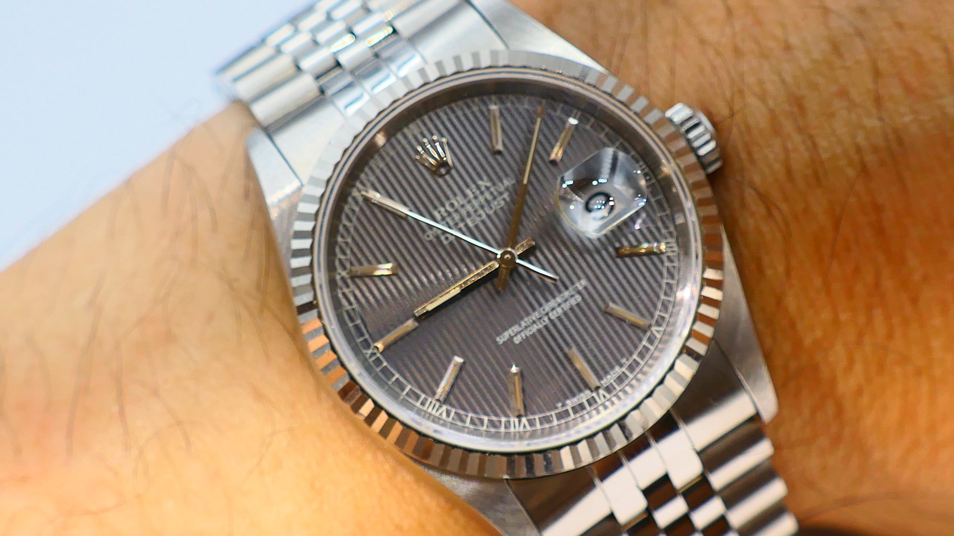 【美好時光】1994年份ROLEX勞力士16234特殊灰色窗簾面盒單全無拋整超美品
