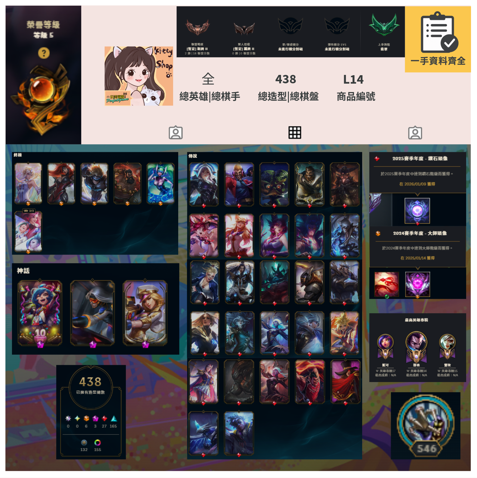 【編號L14】月付800元起 主打上季翡翠高隱分 大師鑽石頭像 全英雄438造型