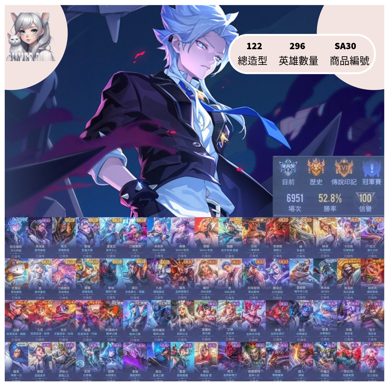 【編號SA30】月付1800元起 主打納克次元星際夜叉惡魔WAVE蛇乎朱雀等多直購限定造型