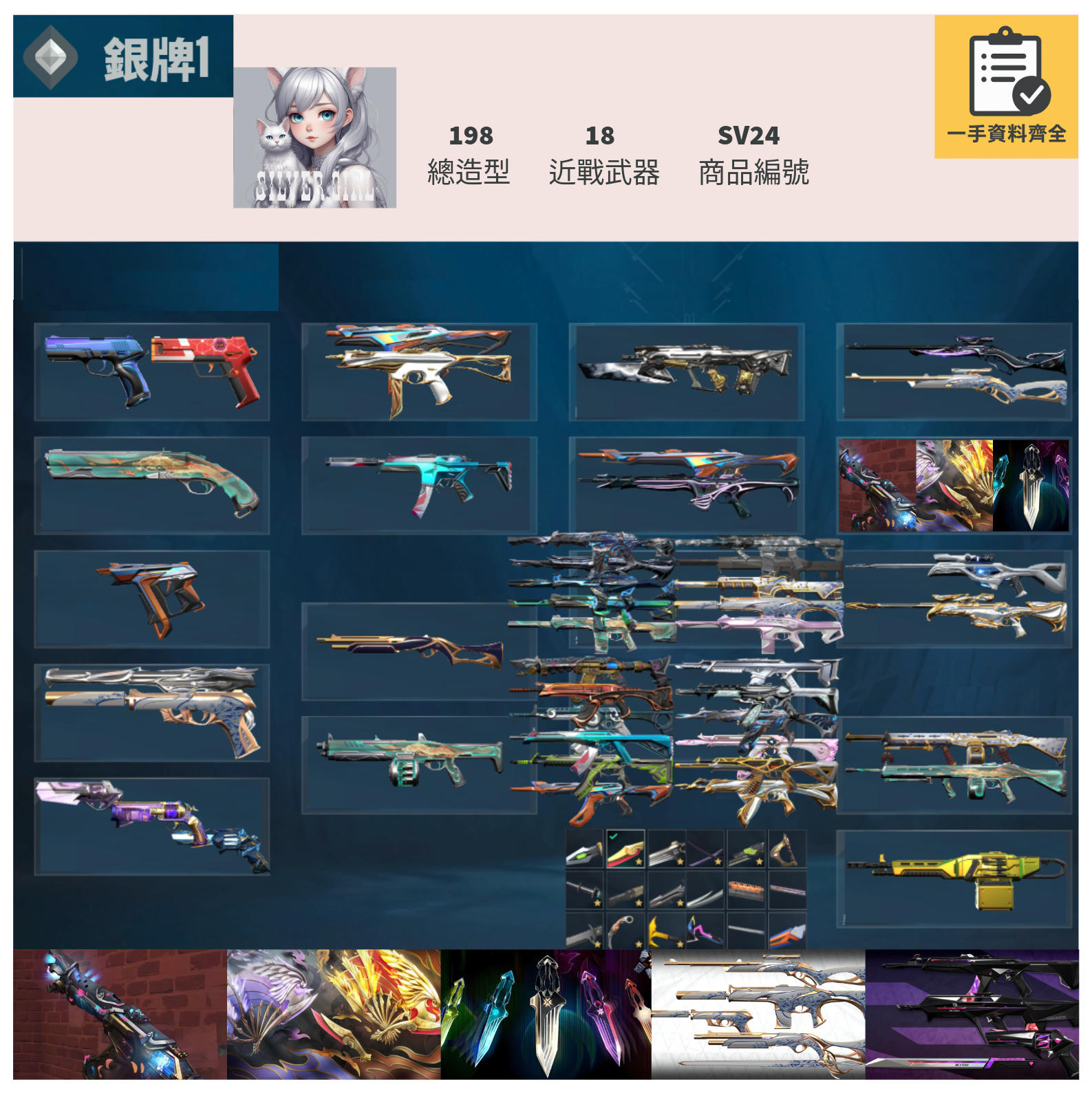 【編號SV24】月付1100元起 主打絕版奧術+鳳凰摺扇+VCT苦無+瓷藝套+KTAC套 黑波星靈捍勇獄燄邊陲光哨等多散造型
