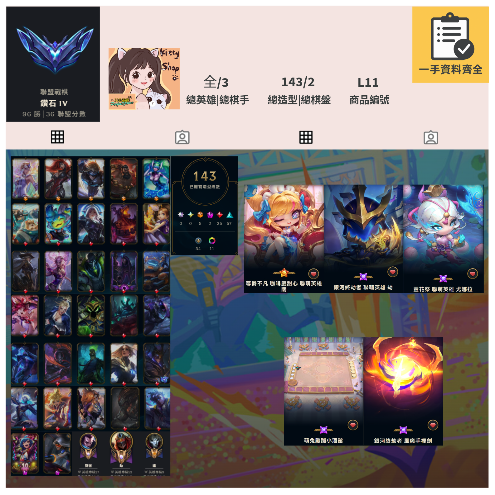 【編號L11】月付1200元起 主打尊爵咖啡廳關靈花尤娜拉銀河終結者劫萌兔小酒館等造型 全英雄