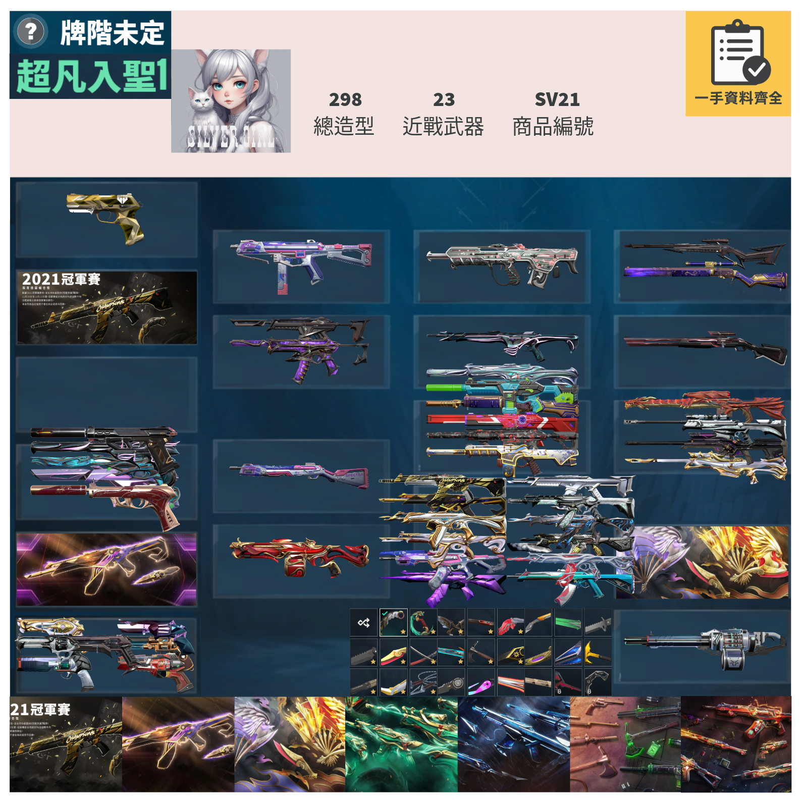【編號SV21】月付2000元起 主打絕版冠軍21套+23套+鳳凰摺扇套+黑波套+邊陲套+電能超載套+玉龍套 冠一三混沌末日異星獄燄相位雷霆惡鬼等造型