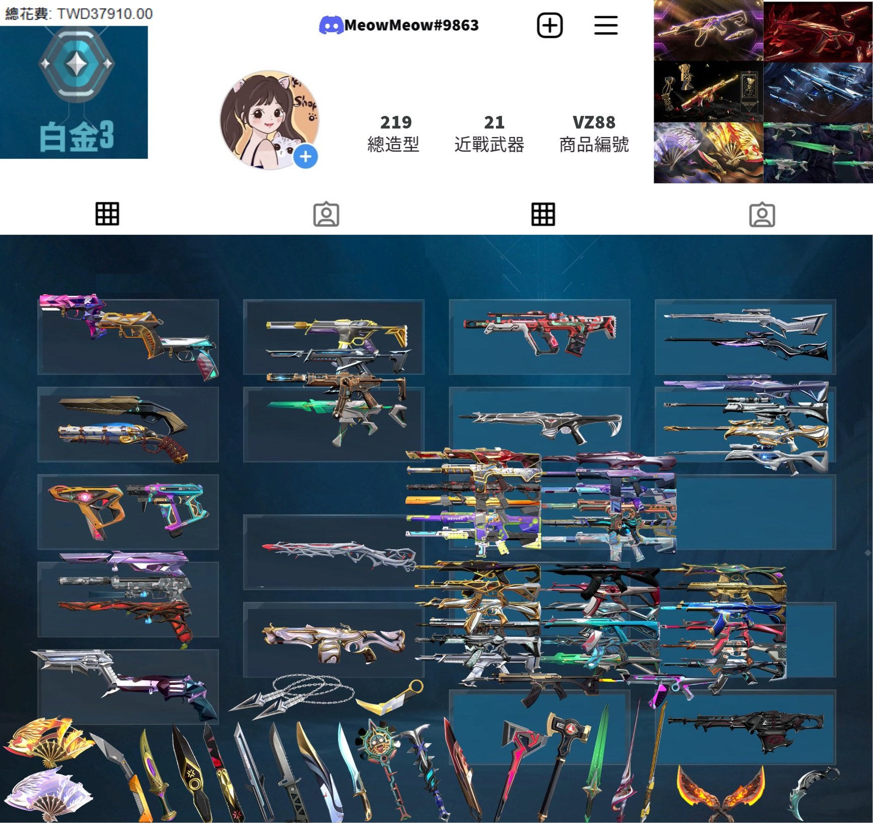 【編號VZ88】月付1800元起主打絕版鳳凰摺扇套+冠軍2022套+冠軍2023套+黑波套+緋金套 冠三/RGX/棄王/混沌/掠奪/黑波/異星/虛無/緋金/紫金/蓋亞暴徒 冠二/惡鬼/偵查幻象 玉龍龐克離子光哨電幻等造型