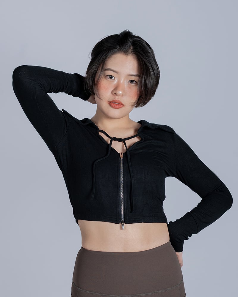 💫練後復古綁帶外套｜夜行黑