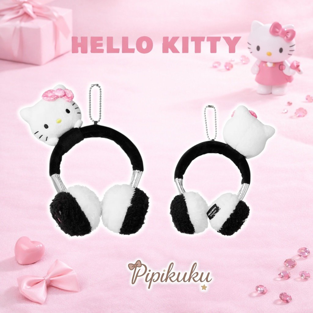 𝗛𝗲𝗹𝗹𝗼 𝗞𝗶𝘁𝘁𝘆快閃店《黑白簡約毛絨耳機掛件》(複製)