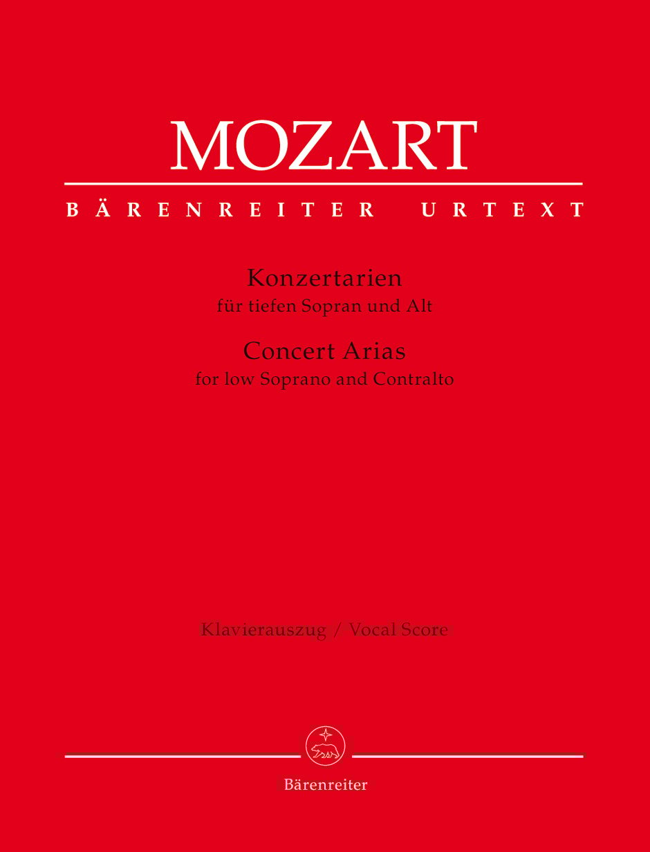 W. A. Mozart : "Concert Arias for Low Soprano and Alto"  莫札特：音樂會詠唱調 for Low Soprano and Alto