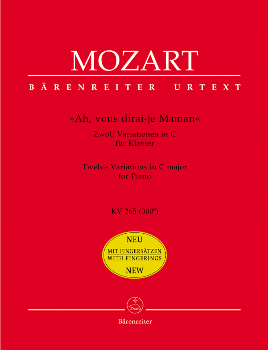  W. A. Mozart : "Ah, vous dirai-je, Maman.  12 Variations in C maj K. 265"