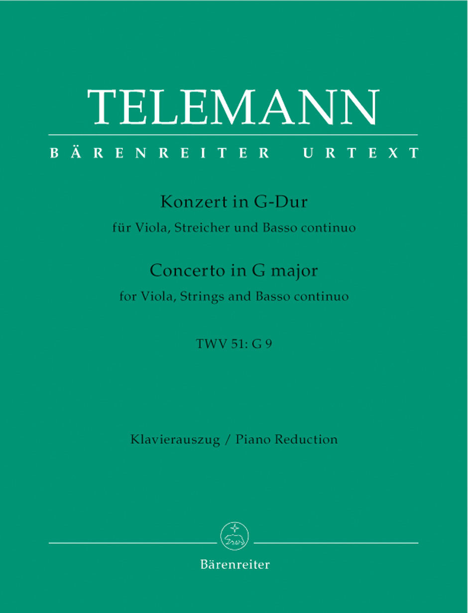 G. P. Telemann：Concerto for Viola and Orchestra in G major TWV 51:G9