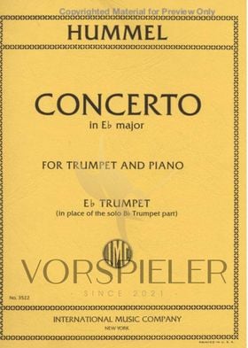 J. N. Hummel : Concerto in Eb Major, S. 49 - Eb Trumpet in place of the solo Bb Trumpet part   約翰·尼波默克·胡梅爾：降Ｅ大調小號協奏曲(給Bb調小號)