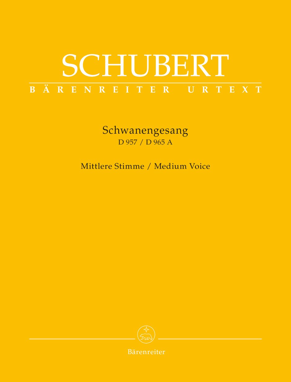F. Schubert : "Schwanengesang D957 for middle voice"  舒伯特：天鵝之歌 for　middle voice