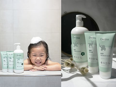 嬰幼兒沐浴乳推薦100%無香Derma，降低孩子肌膚不適機率
