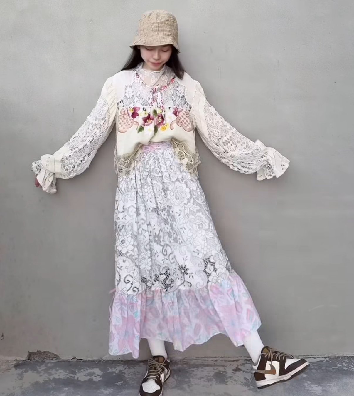 ✿眨眼有電✿ {M0189} 多款-花布鉤織茶巾布改製美裙