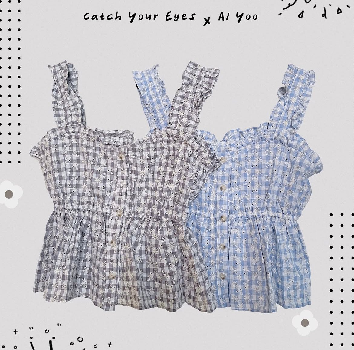 ✿全新選物✿ {A001-2} 細工繡花木耳邊兩穿上衣（現貨）