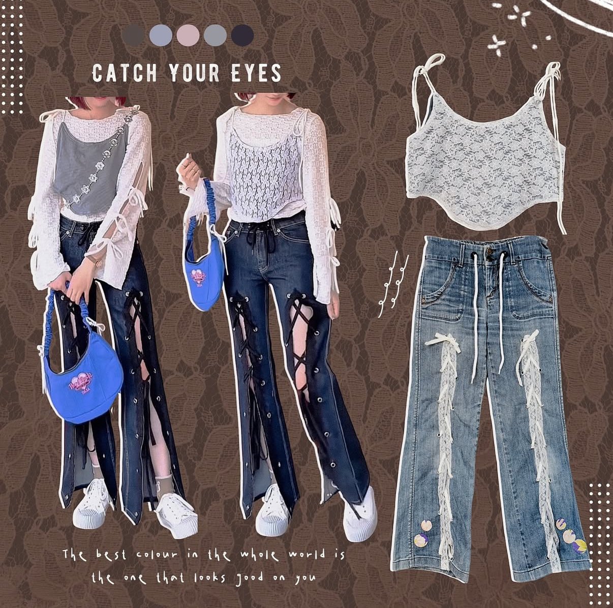 ✿眨眼有電✿ {M0193} 多款-雙面穿！蕾絲/花布綁帶上衣