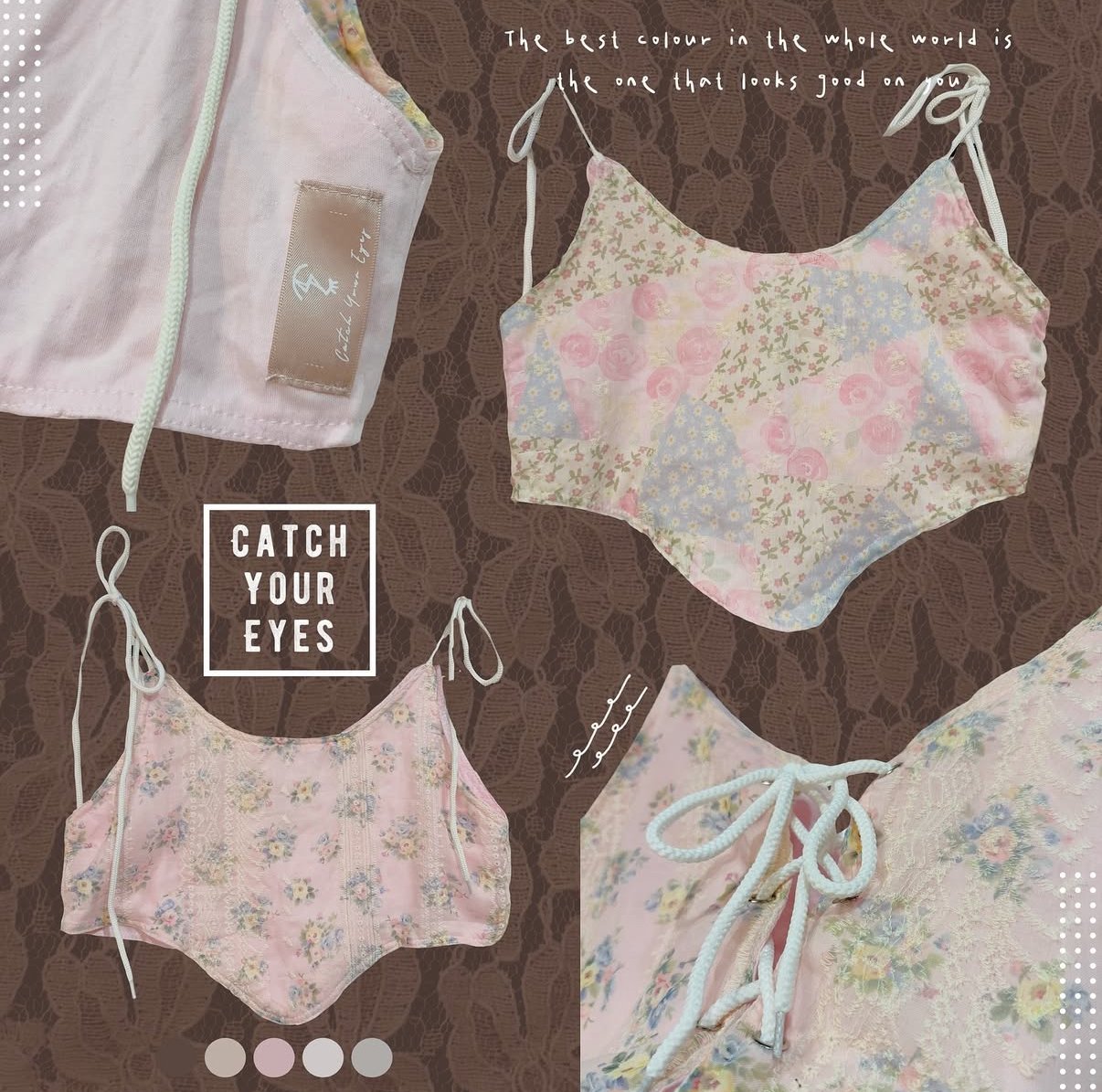 ✿眨眼有電✿ {M0193} 多款-雙面穿！蕾絲/花布綁帶上衣