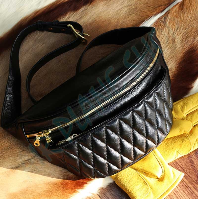 復古真皮菱格紋皮革包 摩托車側背包 重機包 復古側背包