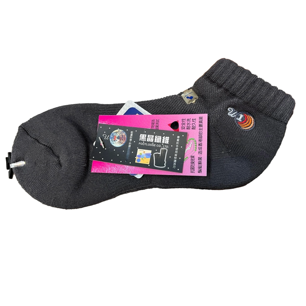 竹炭防黴精梳棉氣墊襪