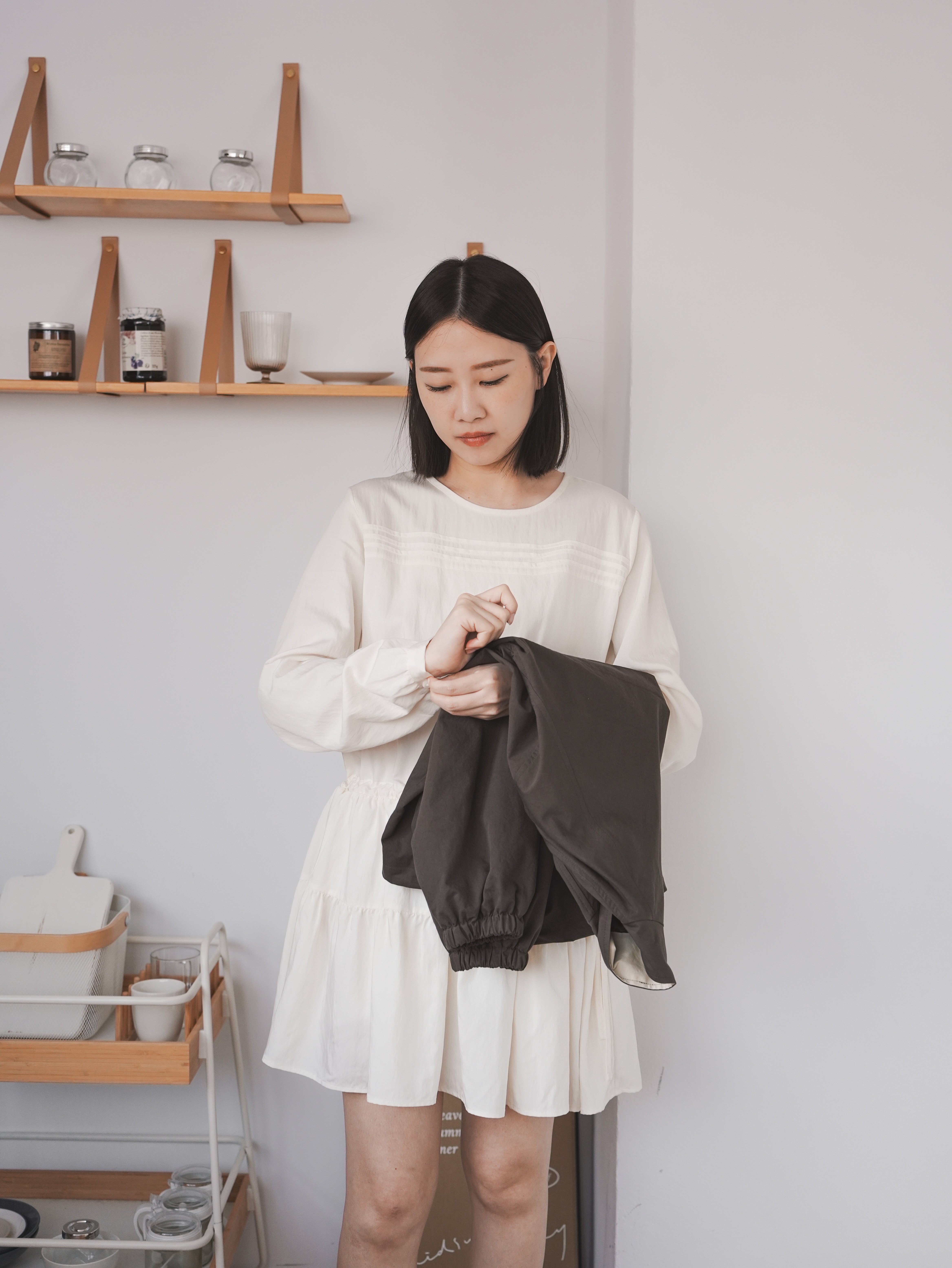 G18 優雅綁帶蛋糕裙擺洋裝