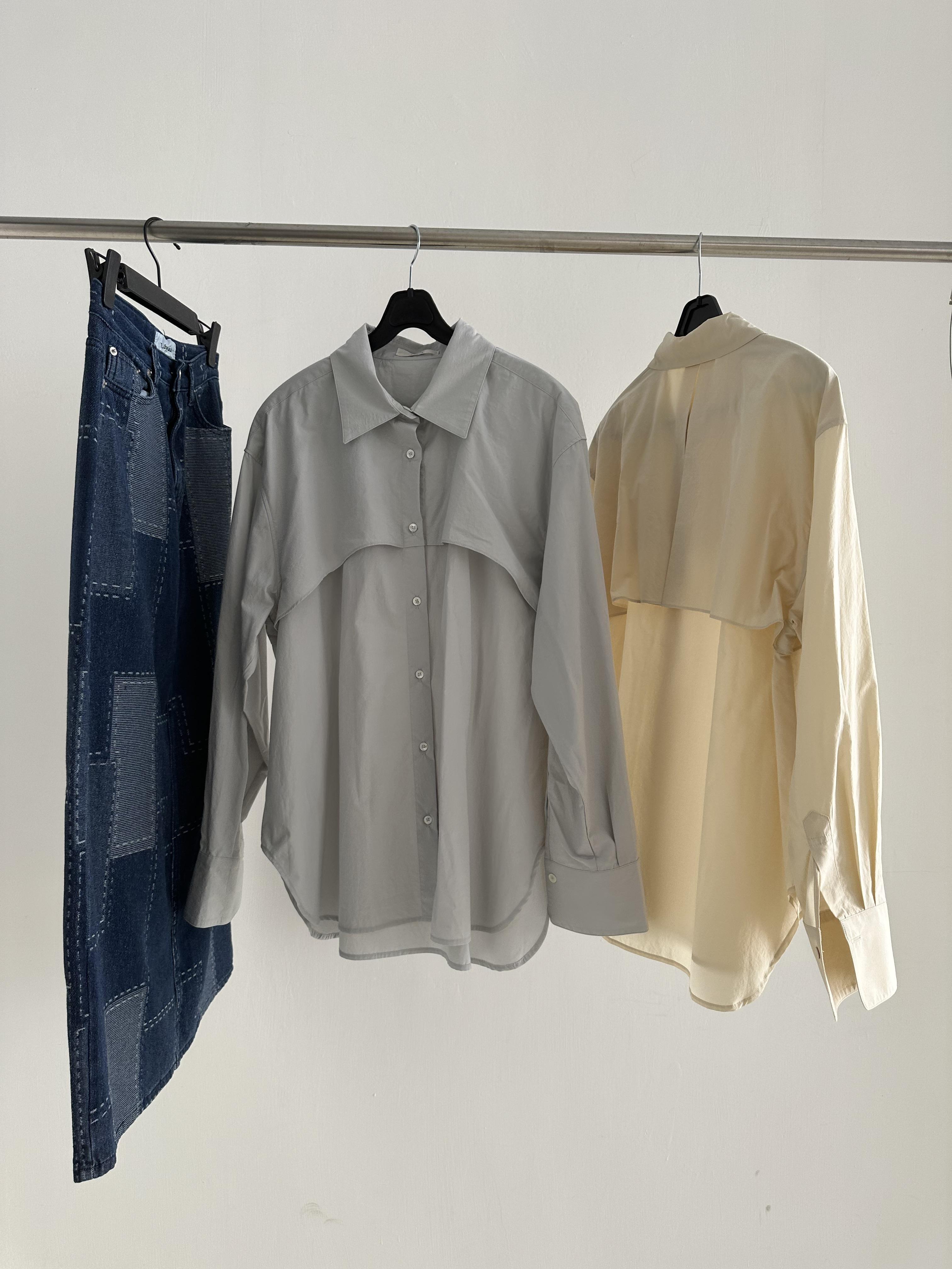 V03 後背風衣感設計襯衫