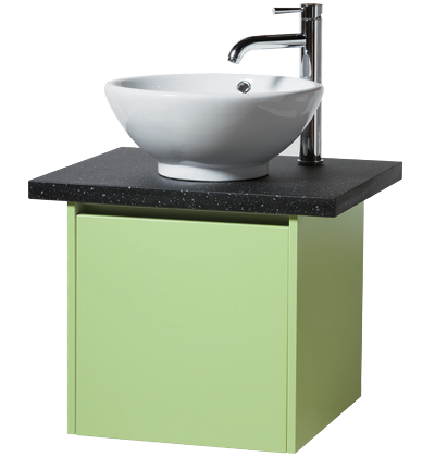 單門浴櫃+圓形立體盆組