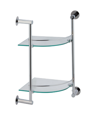 玻璃轉角雙層置物架 73405