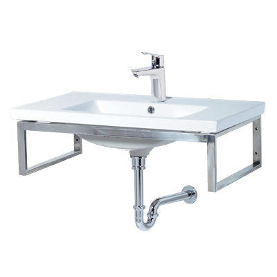 瓷盆+方形不銹鋼面盆架 25116-90