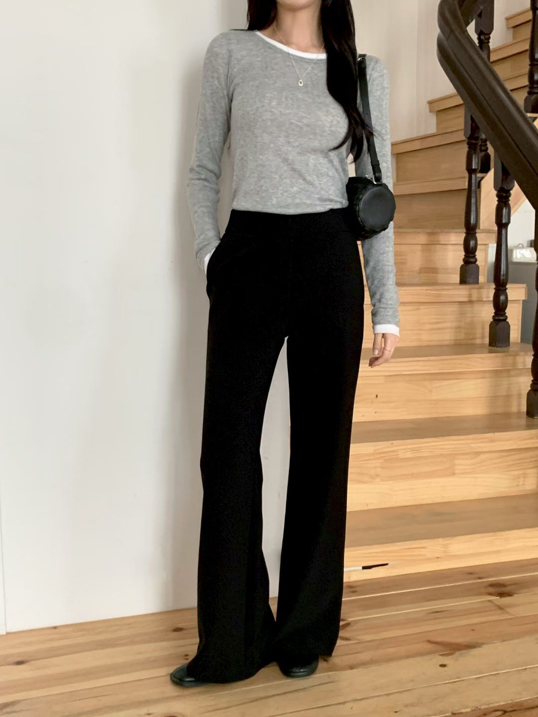 2種長度｜無褲頭垂順小喇叭西裝褲