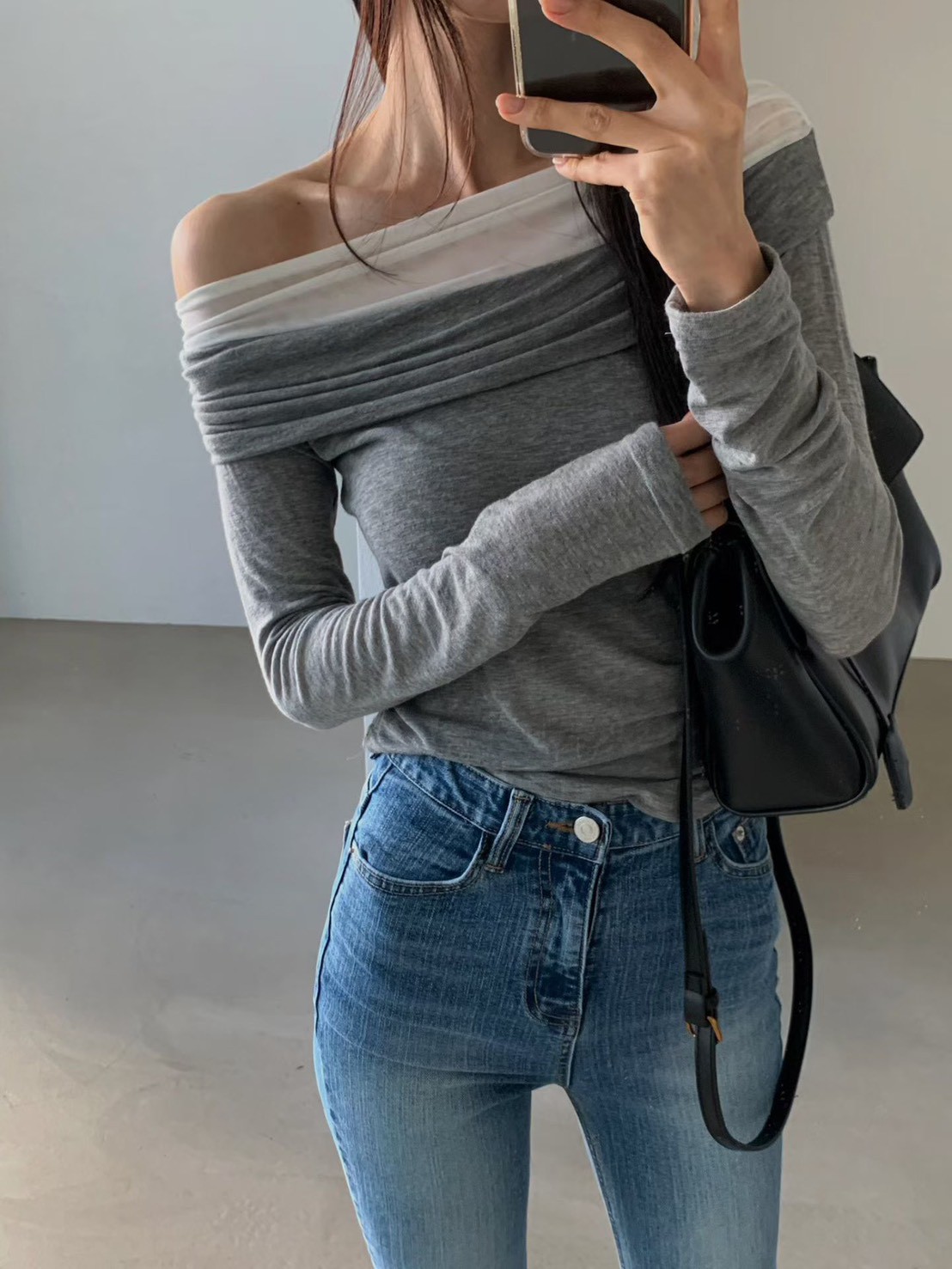 撞色雪紡拼接薄款棉Ｔ