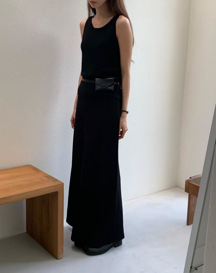 鬆緊腰圍厚磅款針織長裙