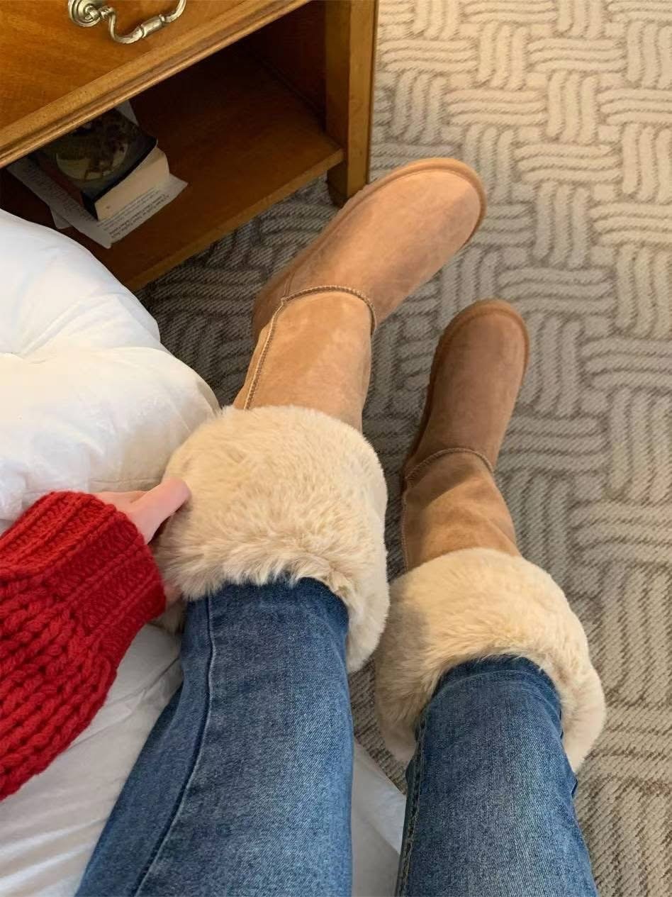 🇰🇷超夯！絨毛鈕釦長雪靴（跟2.3)