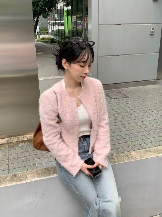 薄款毛毛圓領小外套