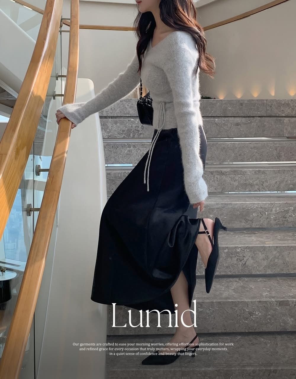 內刷毛緞面魚尾裙