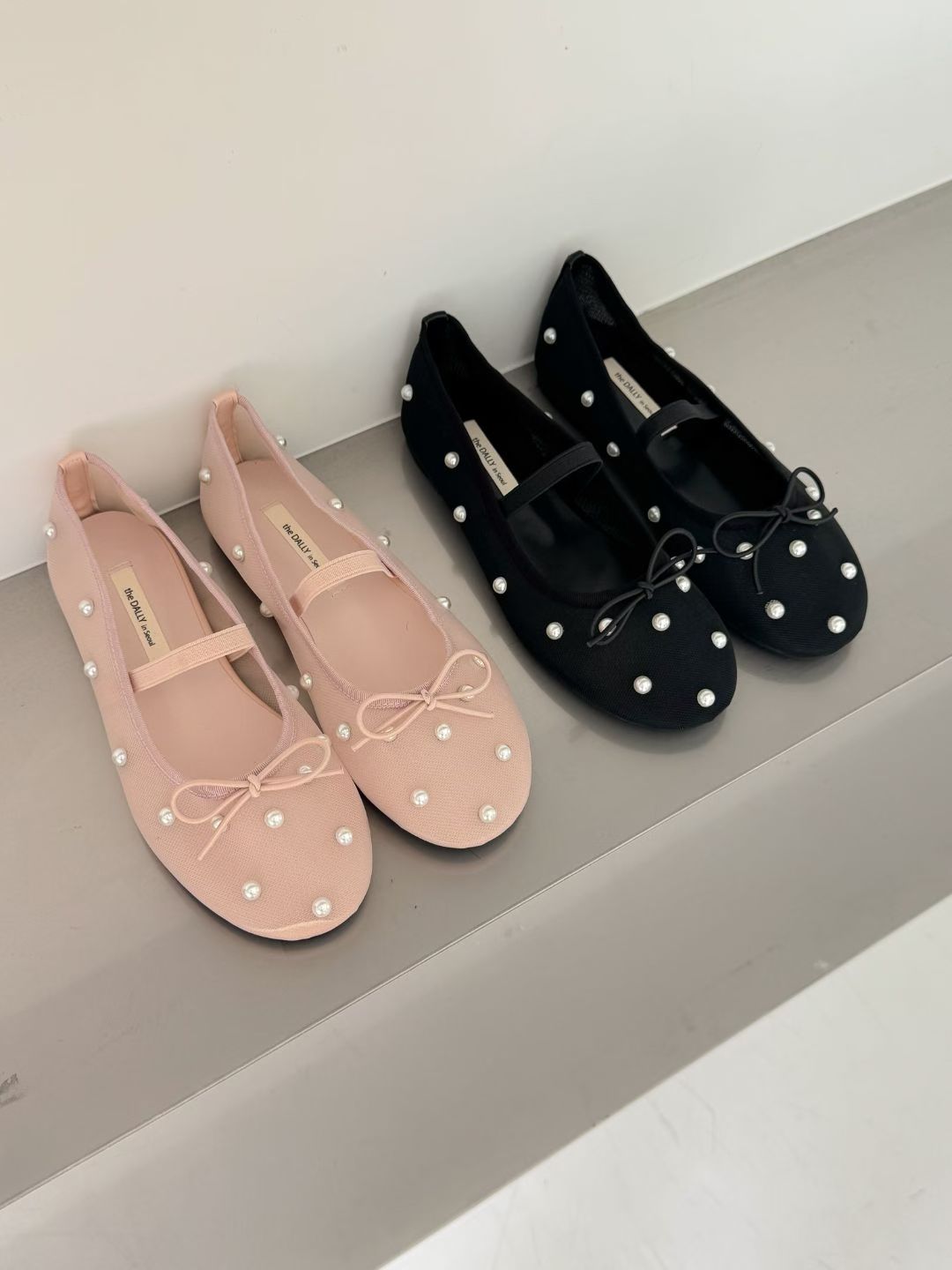 蝴蝶結珍珠款網款芭蕾娃娃鞋