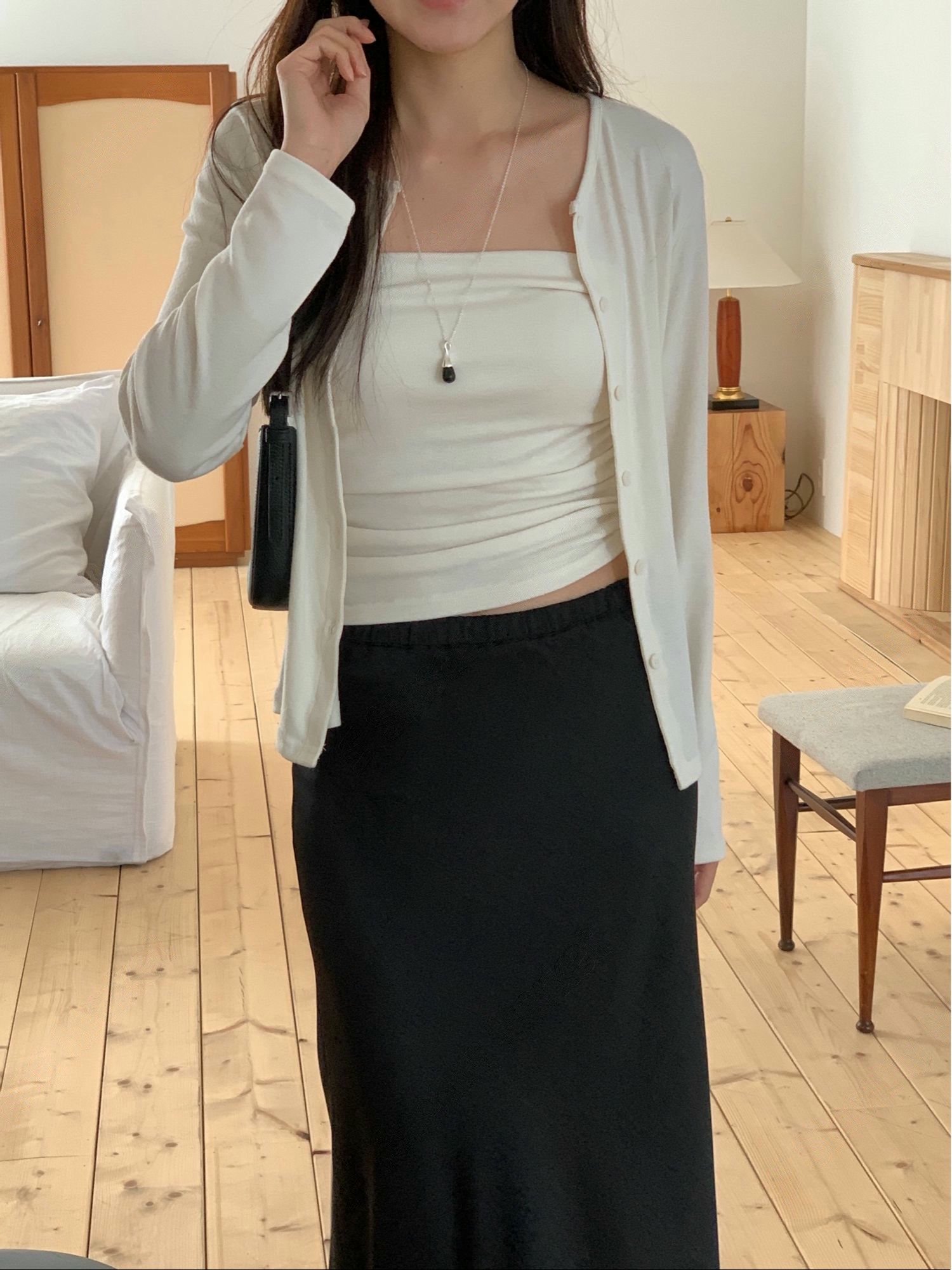 兩穿！素色平口背心＋排釦小外套SET