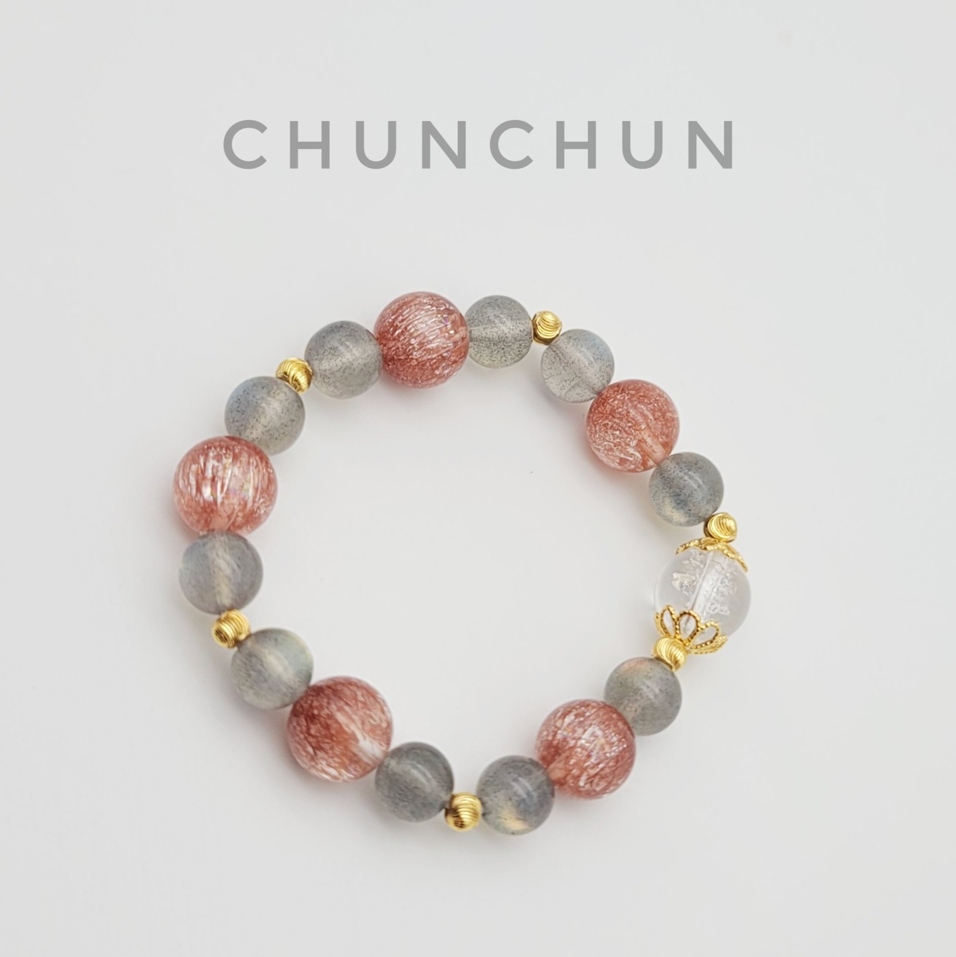 【開運系列- 少女心花待放】銅超發水晶 拉長石 灰月光石 避邪 招財 聚財  招桃花