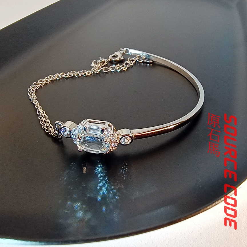 【海藍之謎】~淺藍色海藍寶搭配925銀半手圈設計款