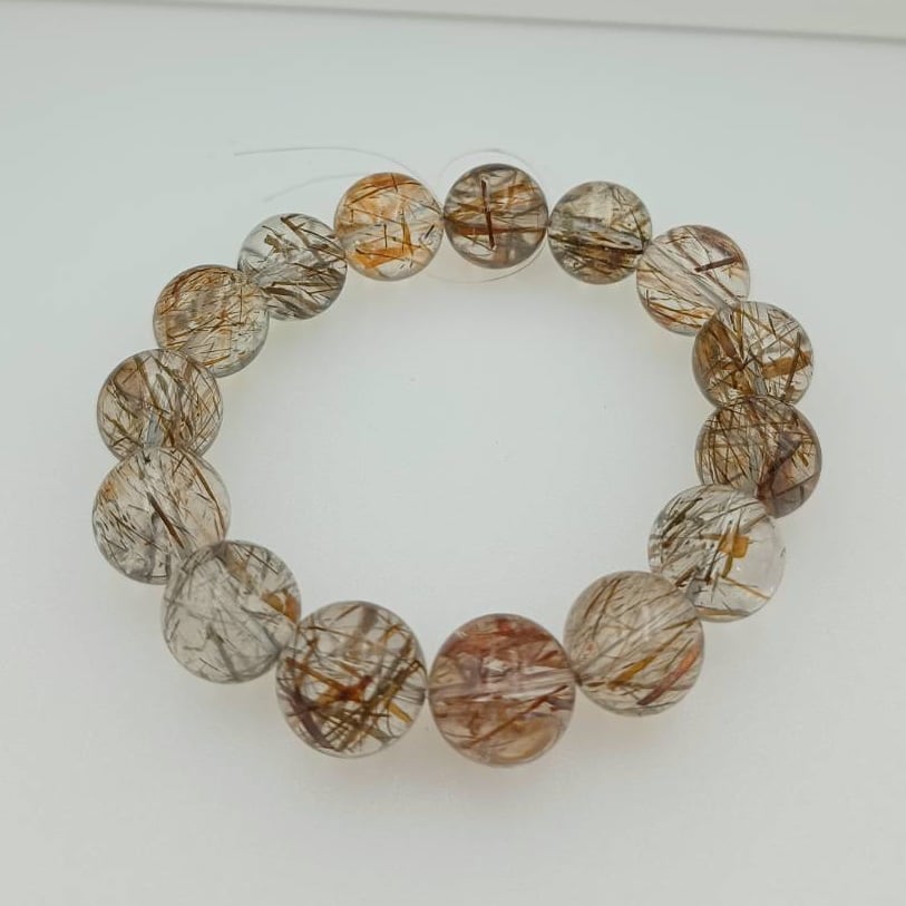 【開運手鍊-透體黑金超】直徑 15mm 原串販售款