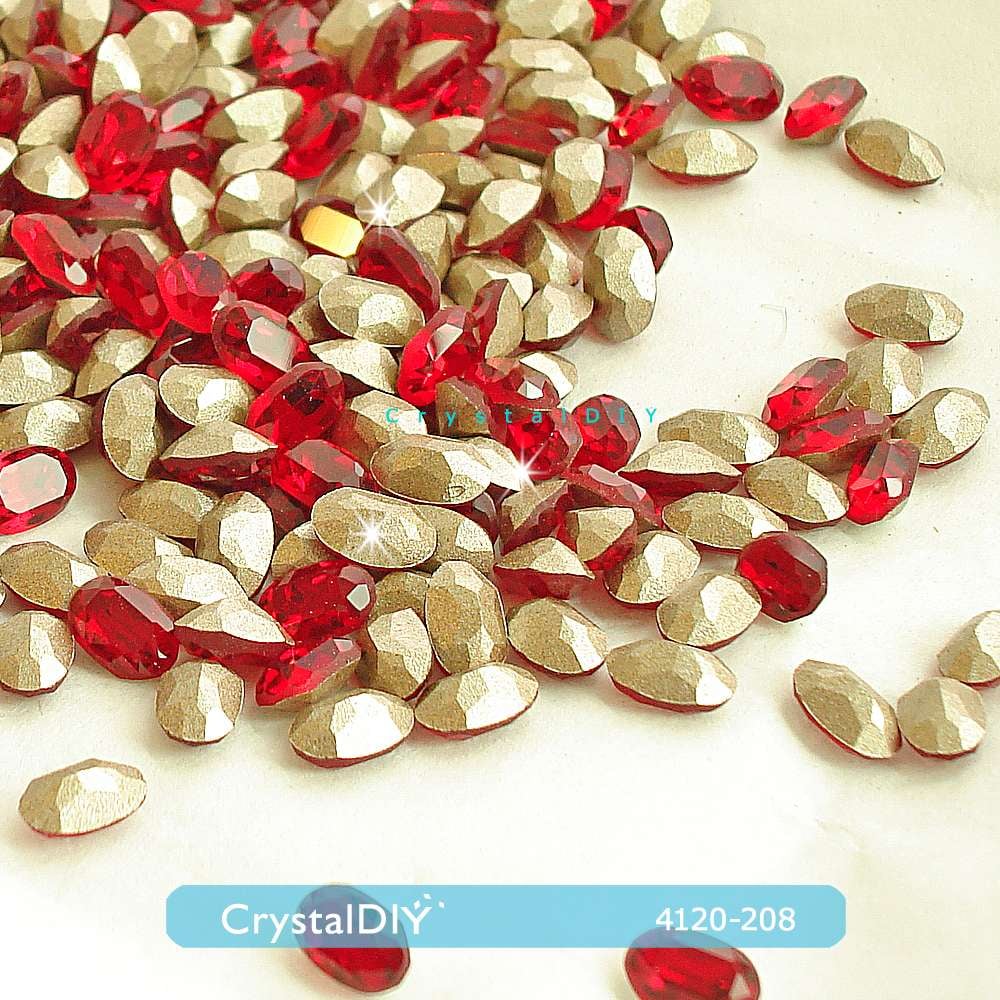 CrystalDIY奧地利水晶SW 星蛋石#4120暹羅紅(208) 6*4mm