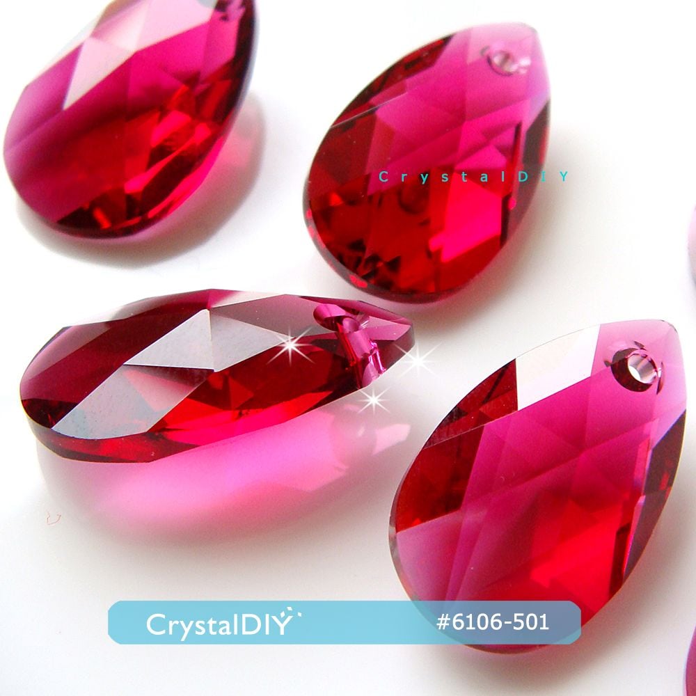 CrystalDIY奧地利SW水晶吊墜6106 深楓紅 (501) 22mm