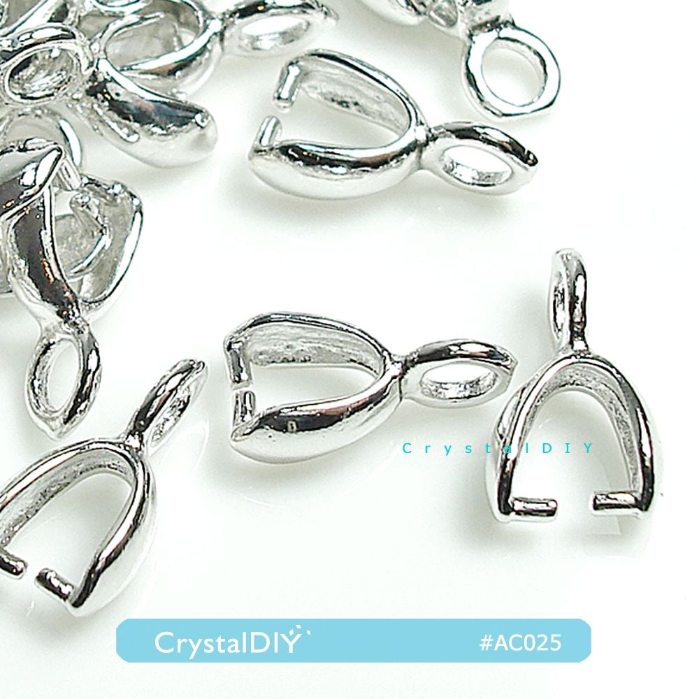 CrystalDIY 有上環小爪頭(正白)10pcs 電鍍正白K材質不易退色