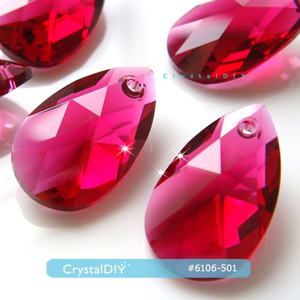 CrystalDIY奧地利SW水晶吊墜6106 深楓紅 (501) 22mm