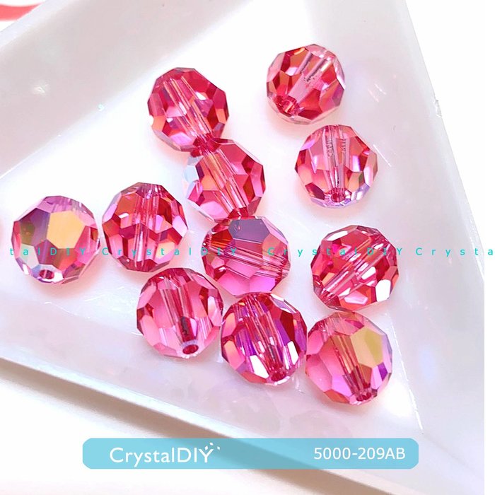 CrystalDIY奧地利水晶SW 水晶串珠#5000 ROSEAB玫瑰亮彩(209AB)8mm