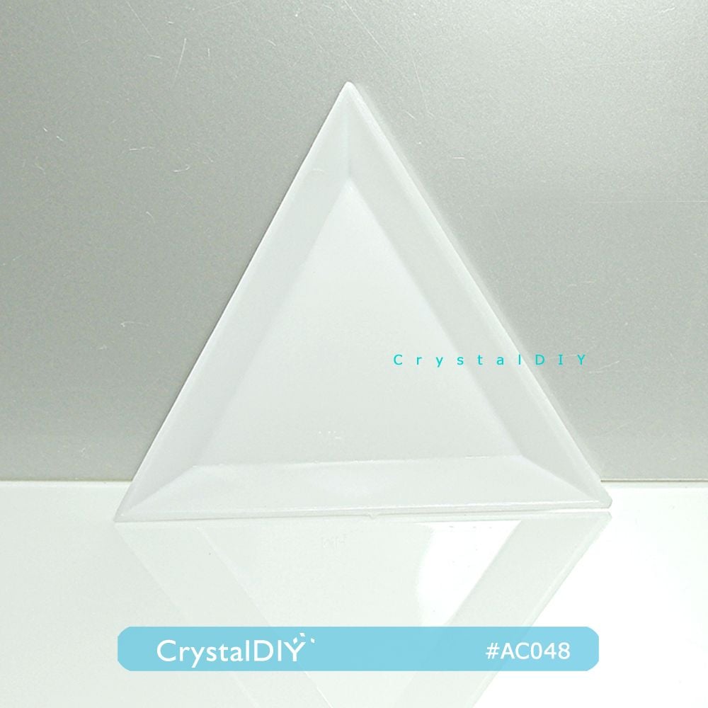 CrystalDIY三角型分色盤(白)5入 水鑽分色盤