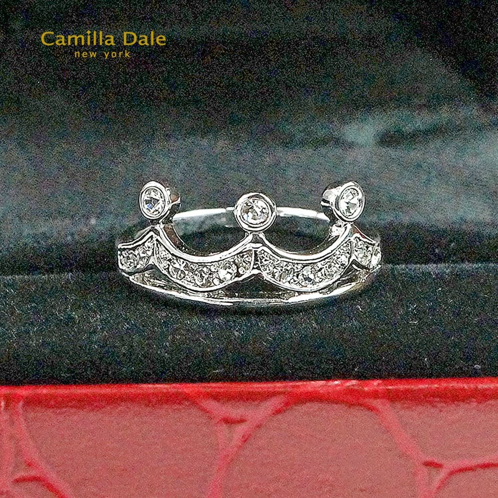 Camilla Dale W兩個世界皇冠W水晶戒指 韓製