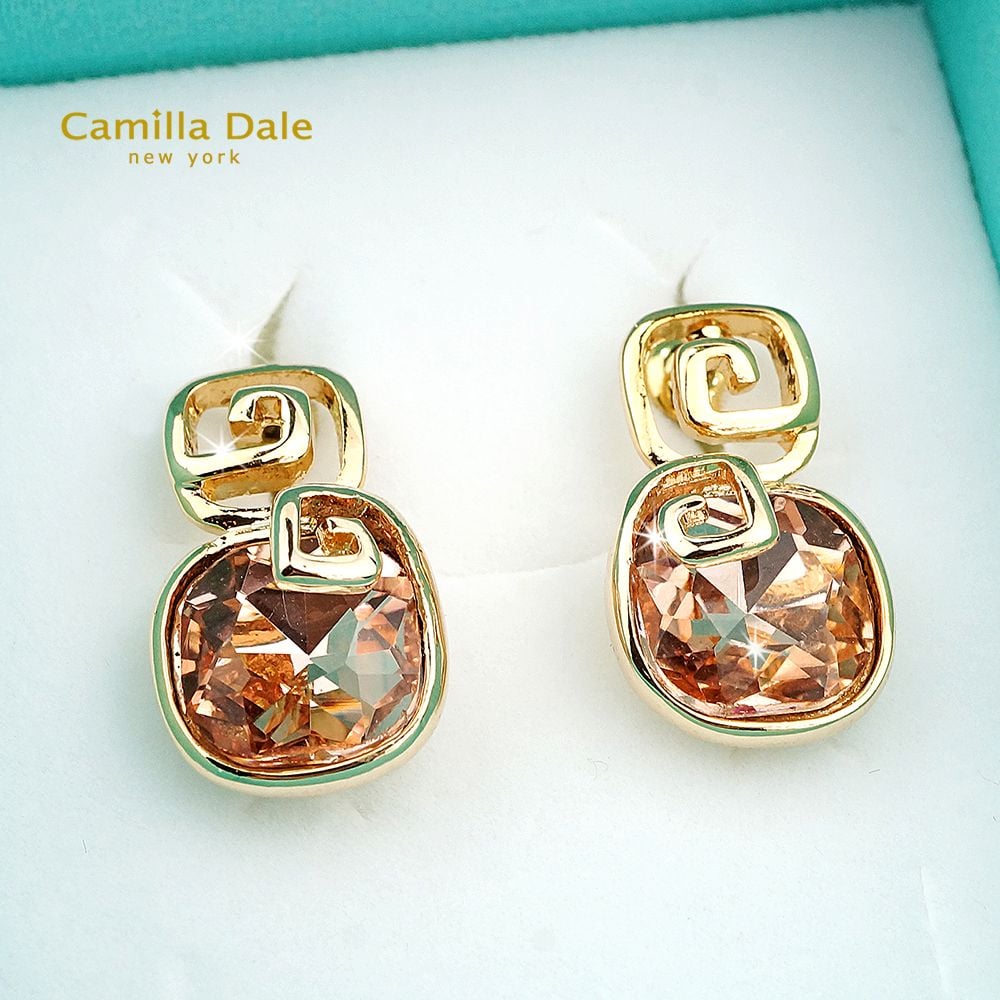 CamillaDale 金縷水晶耳環