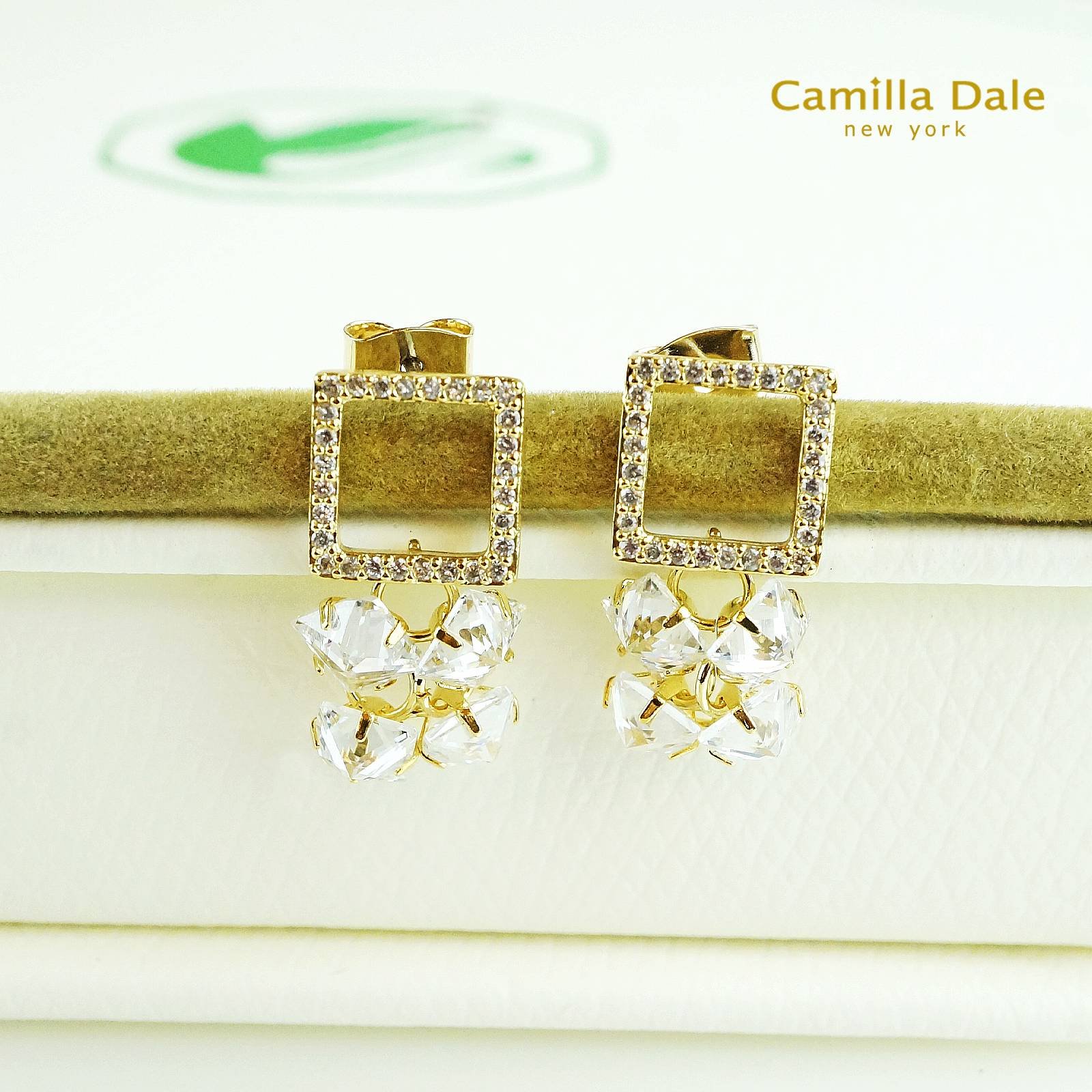 Camilla Dale 925純銀柏麗香榭金色耳環