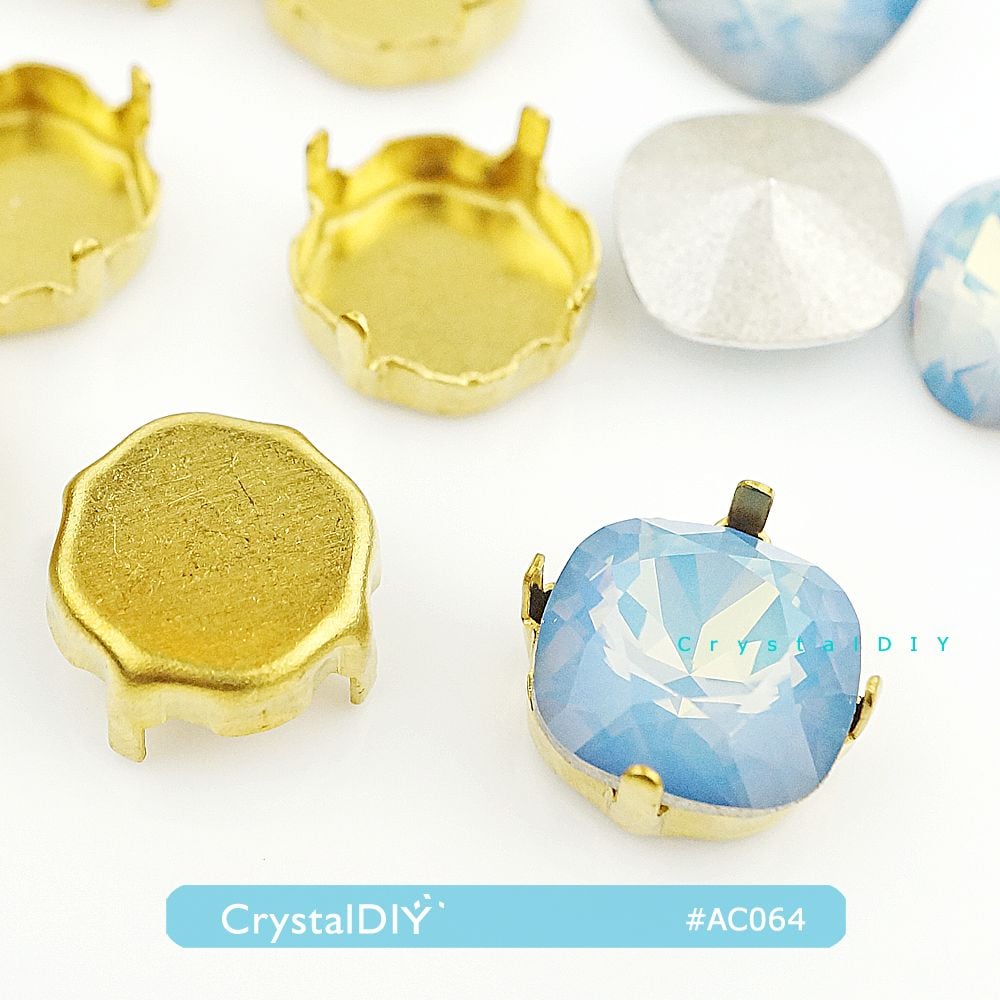 CrystalDIY奧地利水晶SW五金配件#4470S五金配件 適用#4470公爵石花式石裸鑽 金色金屬底座
