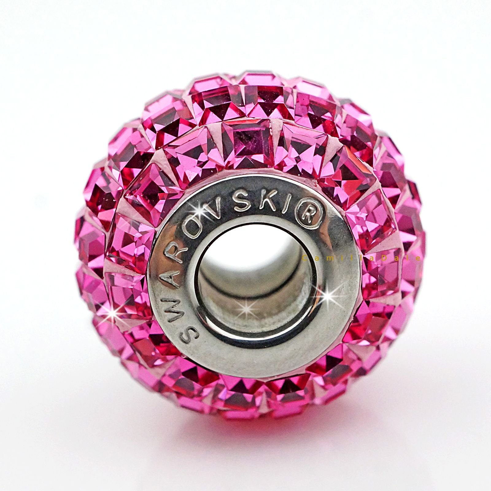 CrystalDIY奧地利水晶SW #80201方形水鑽密鑲 玫瑰(209) 15mm潘朵拉手鍊適用