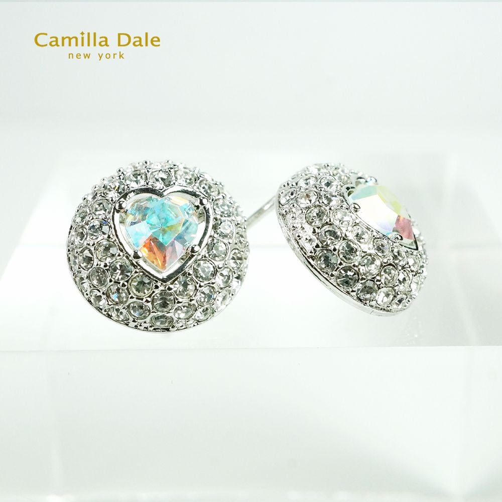 CamillaDale 夢寶心水晶耳環(白彩) 韓製