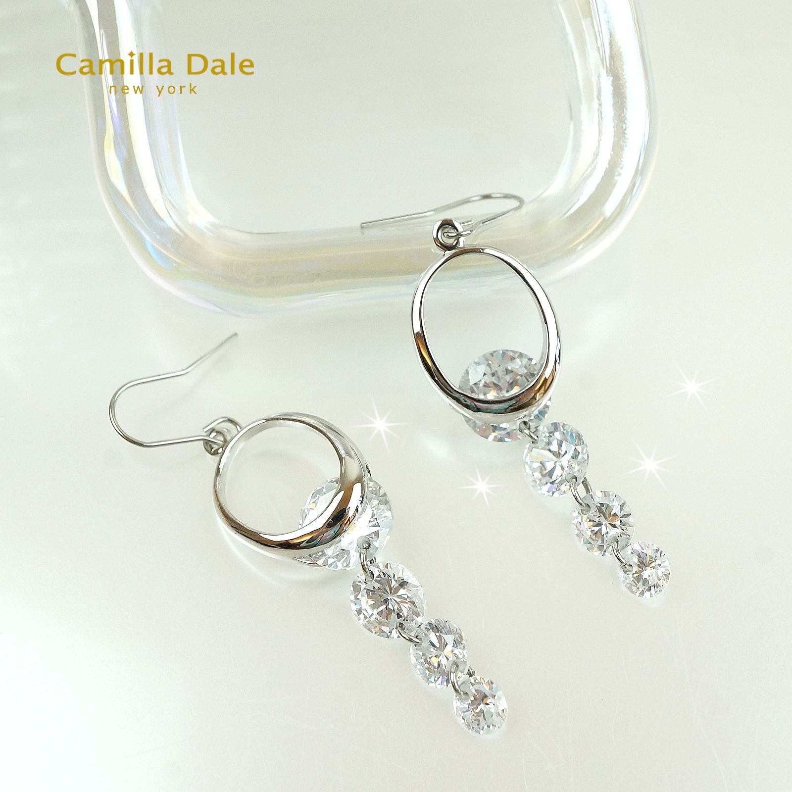 Camilla Dale卡蜜拉黛兒 水點滴晶鑽耳環